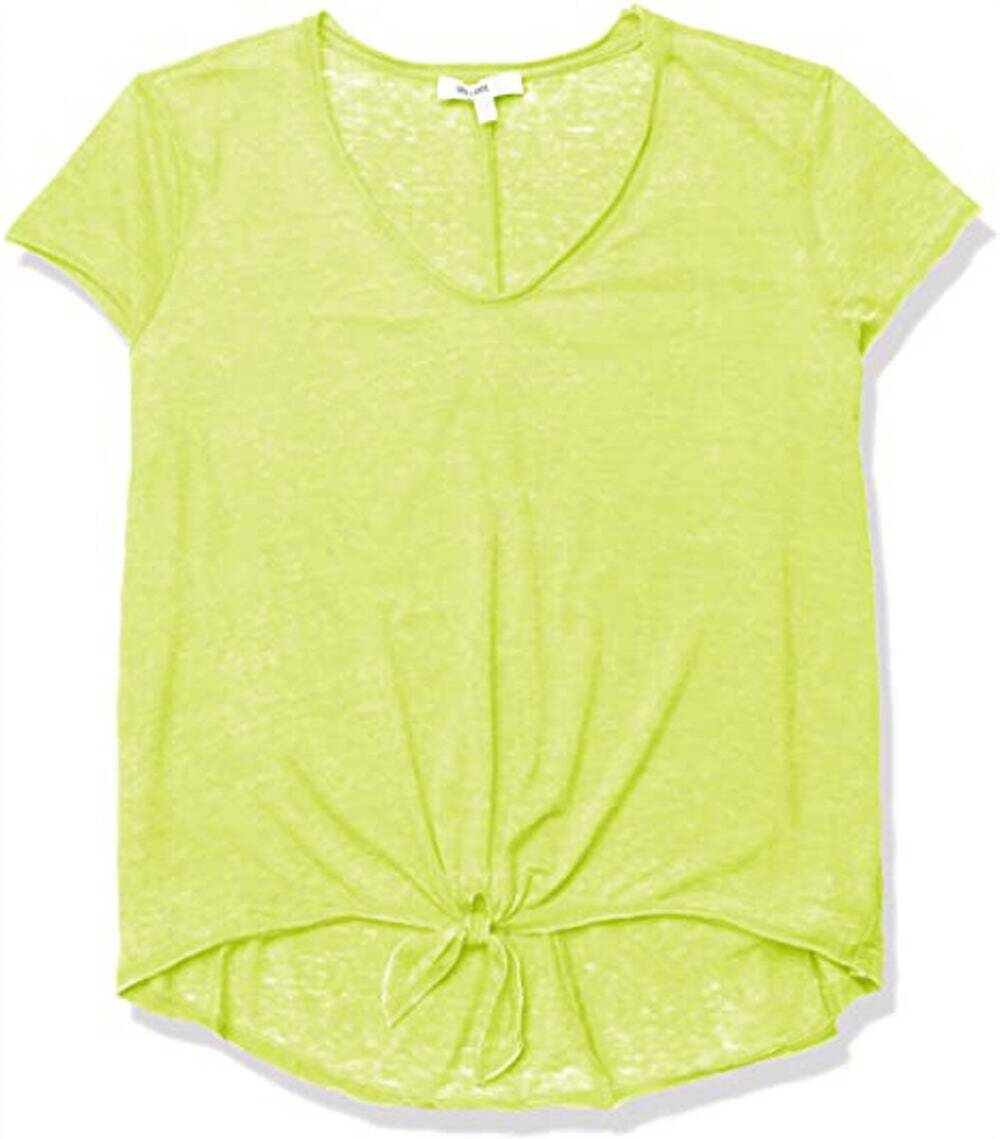 NEW WILLIAM RAST women's juniors astrid tie front t shirt in primrose